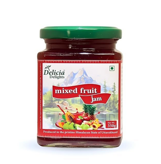 Delicia Delights Mixed Fruit Jam – 350g | Made with Real Fruits | Natural Fruit Spread | Produced in the Pristine Himalayan State of Uttarakhand