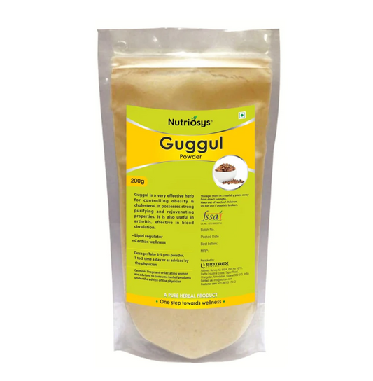 Nutriosys Guggul Powder | Natural Guggul Powder for Weight Management | Supports Healthy Cholesterol Levels | Lipid Regulator | 200Gram
