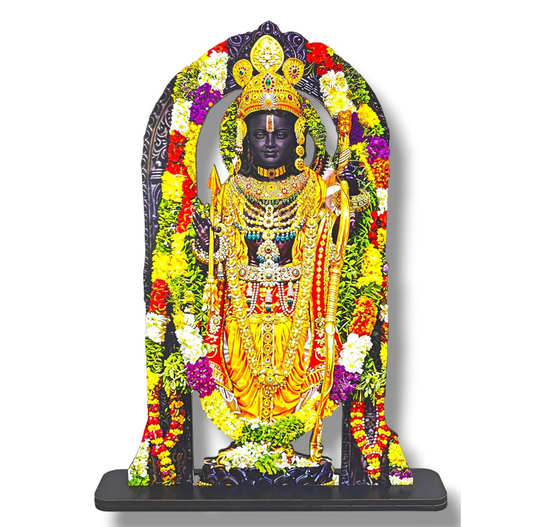 Engineered Wood Ram Lalla MDF Cutout of Ram Lalla Statue in Ayodhya Mandir (2D, Idol Home Decor, Divine, Big Size Ram Lalla Statue 8 Inch X 5 Inch Ram-Color-8X5, Fantasy, Multicolor)
