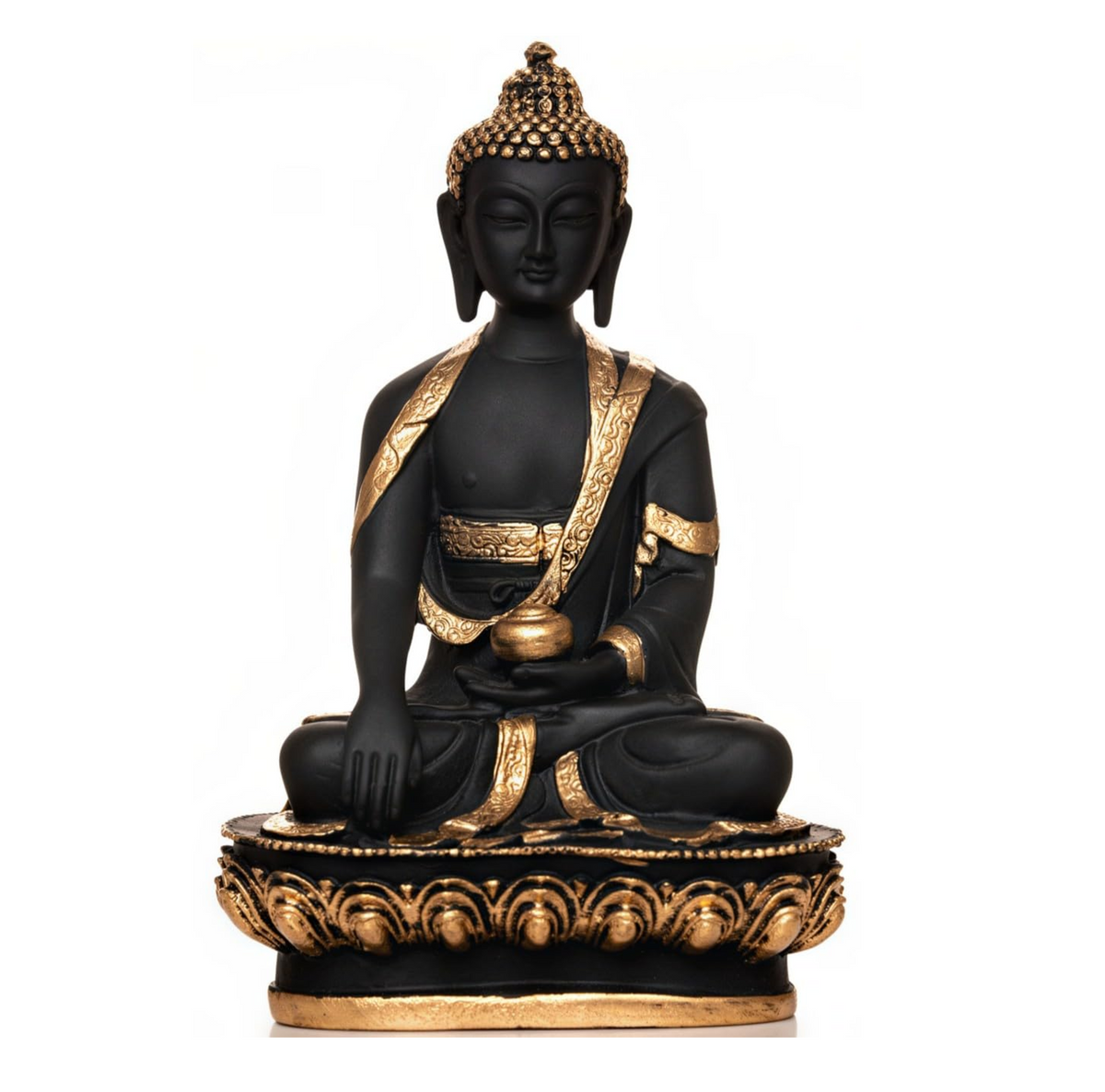 New Limited Edition Meditating Sitting Buddha Idol Statue showpiece Home Decor Decoration Items for Living Room and Gifts (Golden Black-BS1)