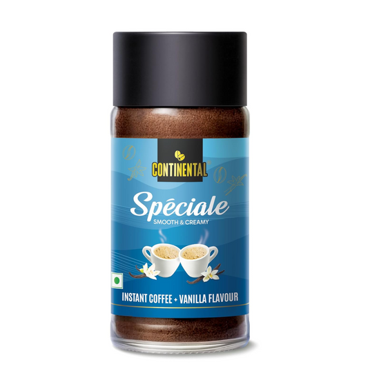 Continental Speciale | Vanilla Flavoured Coffee | 50 gm Jar | Makes 25 Cups | Instant flavored Coffee for both Hot & Cold Coffee | Medium Roast