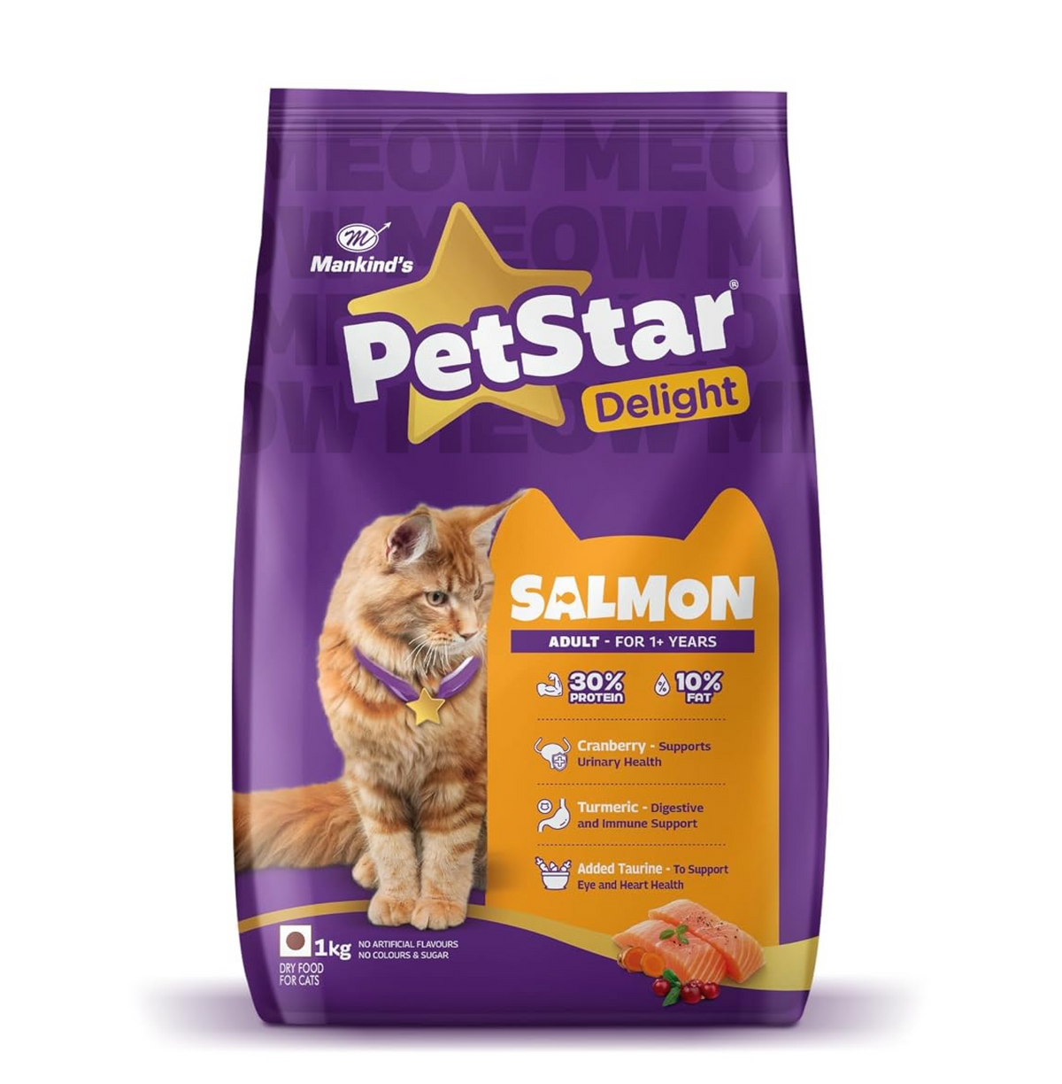 Mankind PetStar Kitten Cat Food Salmon Flavour (1 Kg) | Complete & Balanced Nutrition for Healthy Growth, Urinary, Immune & Digestive Support
