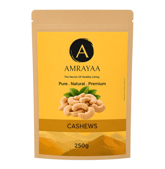 AMRAYAA W320 Premium Whole Cashews | Unpolished, Unsalted & Natural Kaju Nuts | Crunchy Deluxe Size | Antioxidant Rich Healthy Snack | High Protein, Iron, Magnesium, Zinc & Phosphorus