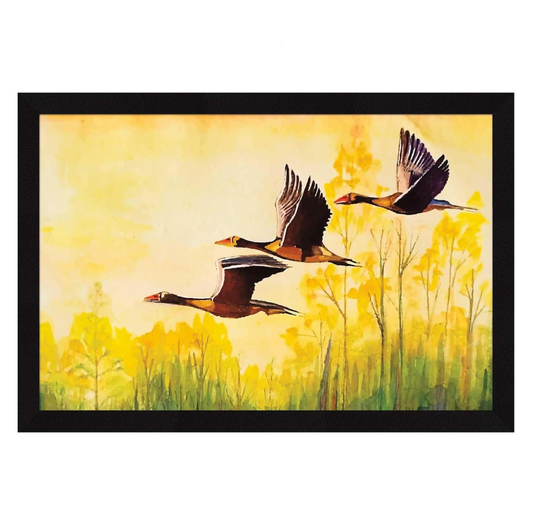 Birds Wall Decor Paintings with Frame for Home Decoration, Painting for Living Room - Framed Painting for Wall Decoration, 12.0 X 18.0 inches, Set Of 1