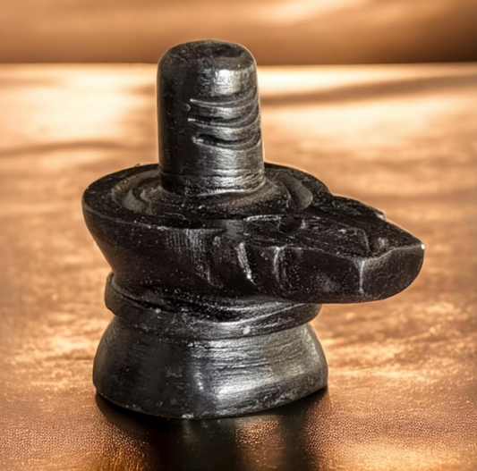 Black Marble Shiv Ling | Shiva Lingam for Home Temple | Mahadev Shankar Bholenath Shiv Ling Idol for Pooja Home Temple Mandir (2 Inch Regular Quality)