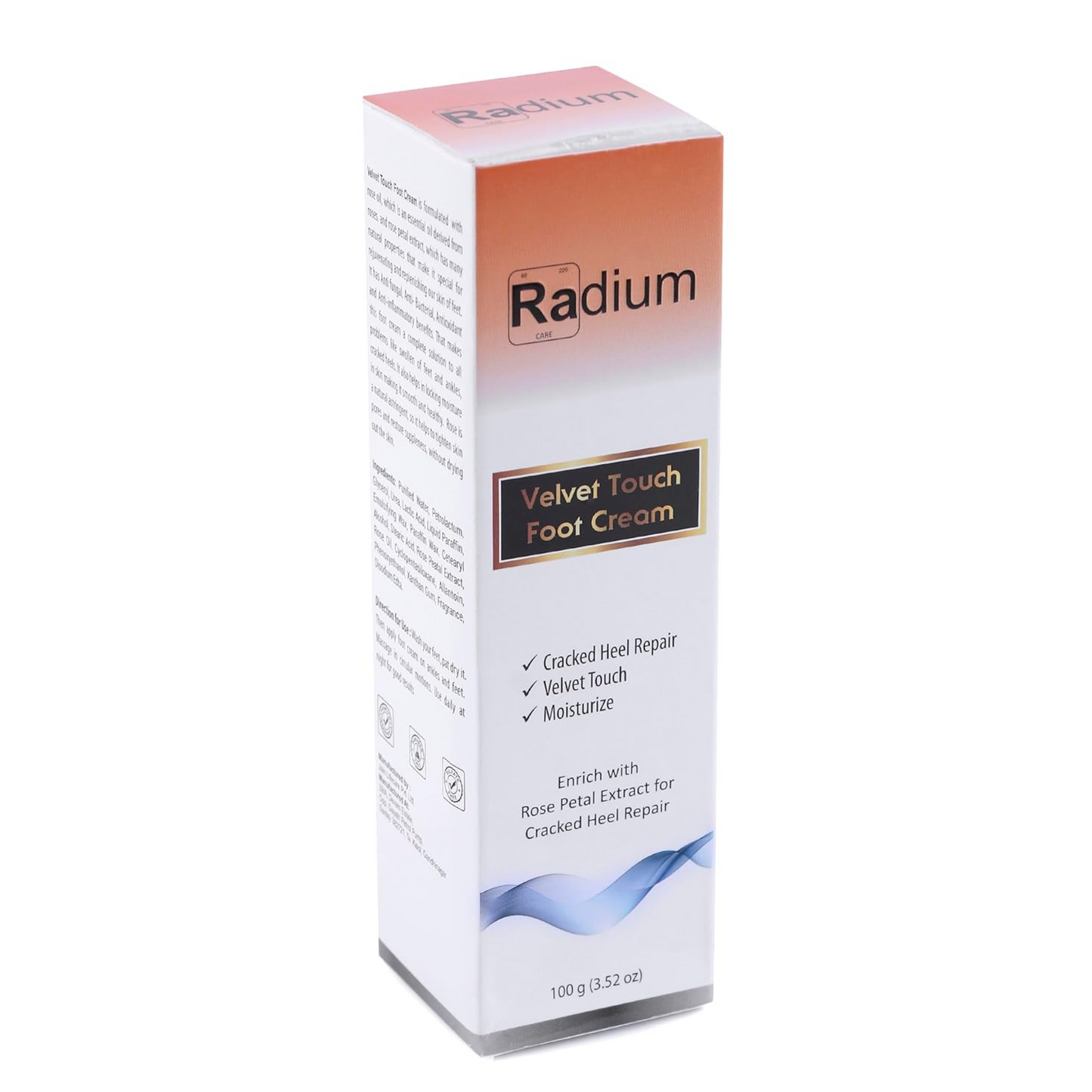 Radium Velvet Touch Foot Cream - Cracked Heel Repair - Velvet Touch - Moisturize - Enrich with rose petal extract - Male & Female - 100GM