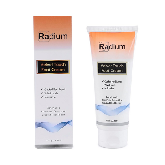 Radium Velvet Touch Foot Cream - Cracked Heel Repair - Velvet Touch - Moisturize - Enrich with rose petal extract - Male & Female - 100GM