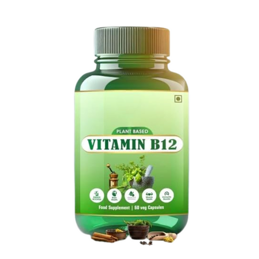 AYURVED Vitamin B12 Capsules – 60 Plant-Based Veg Capsules | Energy, Immunity & Nerve Health Support | Vegan B-12 Supplement | Ayurvedic Formula