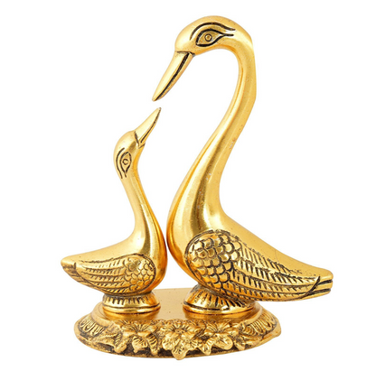 Elegant Brass Swan/Duck Couple Decorative Showpiece – Handcrafted Love Birds for Home Decor & Gifting