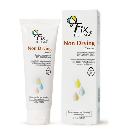 Fixderma Non Drying Cleanser, soap-free & pH Balanced cleanser, Pore-Refining, Dermatologist tested, Face Exfoliator, Non-comedogenic & Non-irritating skin cleanser - 75g
