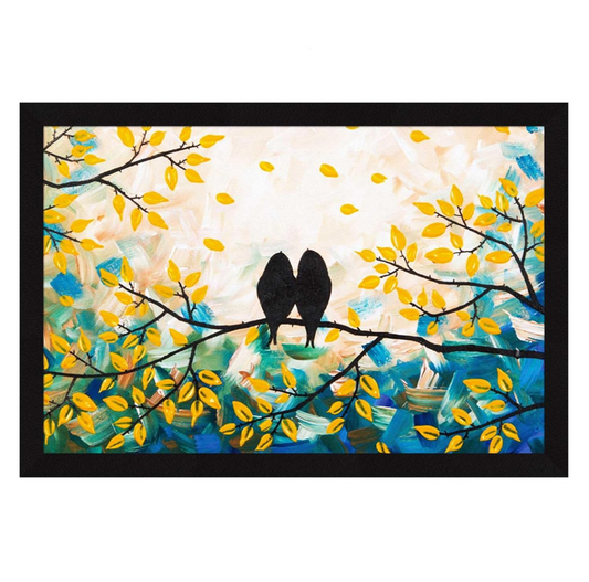 Love Birds Wall Decor Paintings with Frame for Home Decoration, Painting for Living Room - Framed Painting for Wall Decoration, 12.0 X 18.0 inches, Set Of 1