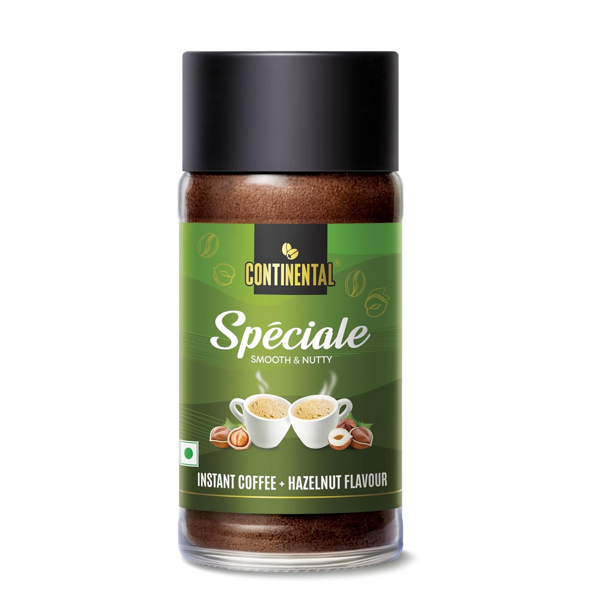 Continental Speciale | Hazelnut Flavoured Coffee | 50 gm Jar | Makes 25 Cups | Instant flavored coffee powder for both Hot & Cold Coffee | Medium Roast