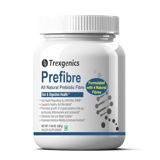 Trexgenics Prefibre supplement bottle on a white background