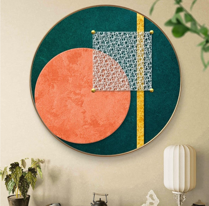 Abstract modern art Premium Sparkle lamination Golden Slim Frame 50.8 cm x 50.8 cm Large Size, For Home/Office/Hotel painting GRL-09