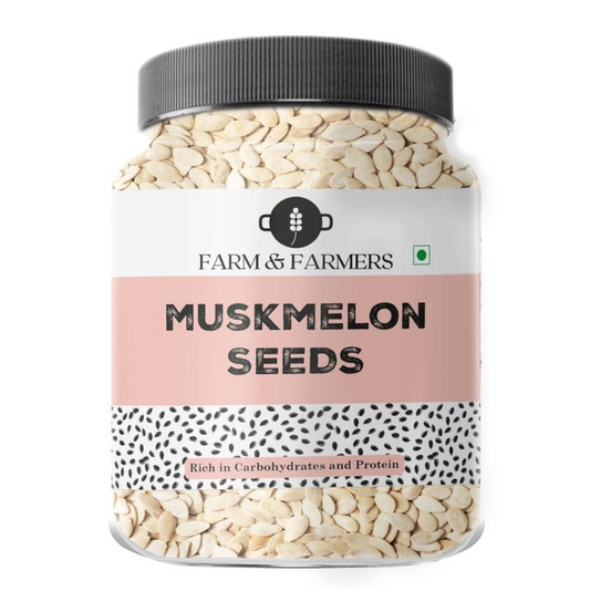 Farm & Farmers Raw Muskmelon Seeds– Natural Kharbuja Beej for Eating | High Protein, Potassium, Magnesium & Iron | Energy Booster Snack | Kharbooja Bij for Health