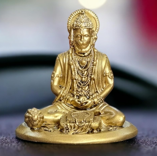 4 Inch Resin Hanuman Idol for Home Decor | Beautiful Bajrang Bali Murti for Home Temple, Car Dashboard, Gift Items | Bajrangbali Figurine Showpiece Sculpture for Office Desk