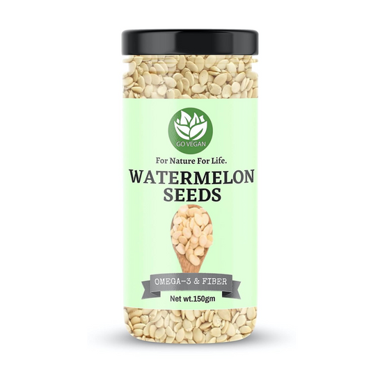 Go Vegan Watermelon Seeds for Eating - 150g | Tarbuj Magaj, Magaz Without Shell [Jar Pack]