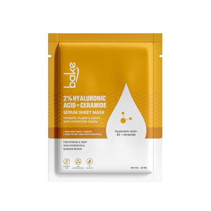 Bake 1% + Collagen Peptide Sheet Mask For Anti Aging, Skin Tightening & Wrinkles | Paraben Free, 100% Biodegradable (20.00 g)