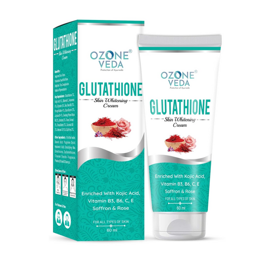 Glutathione Cream For Skin Whitening | With Kojic Acid & Vitamin C | For Clear Glowing Skin & Tan removal | For Women & Men | All Skin Types | 60 gm