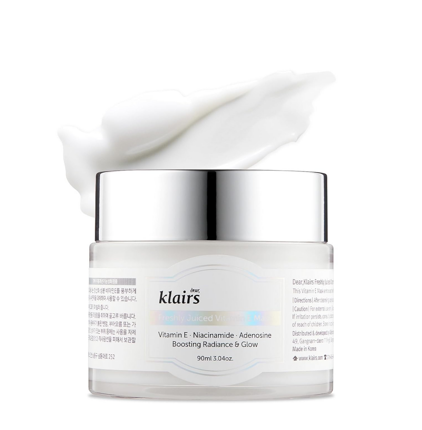Dear, Klairs Freshly Juiced Vitamin E Mask (90ml) | Brightening & Anti-Aging Korean Face Cream with Vitamin E & Niacinamide | Firming, Improves Wrinkles & Signs of Aging