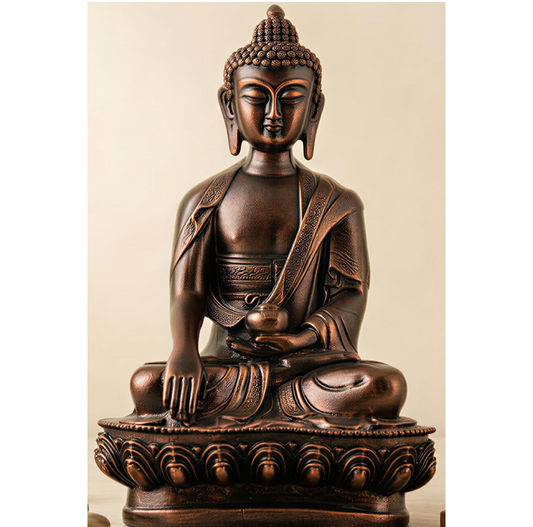 New Limited Edition Meditating Sitting Buddha Idol Statue showpiece Home Decor Decoration Items for Living Room and Gifts (Antique Copper-BS1)