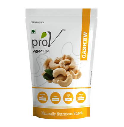 ProV Premium Whole Natural Cashews | 250g | Rich in Protein & Healthy Fats | Cholesterol Free | Crunchy Kaju Snack