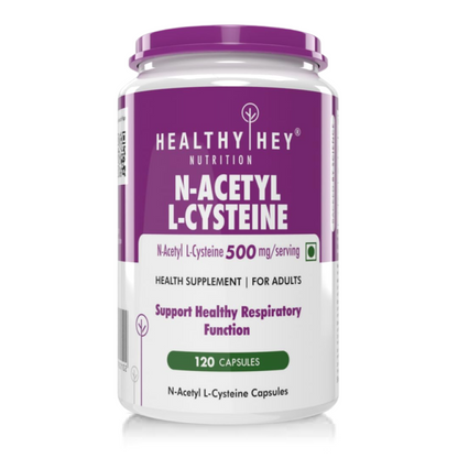 Zephivo Healthyhey Nutrition N-Acetyl L-Cysteine (NAC) - Non-GMO - Gluten Free -Pack of 120 Veg. Capsules
