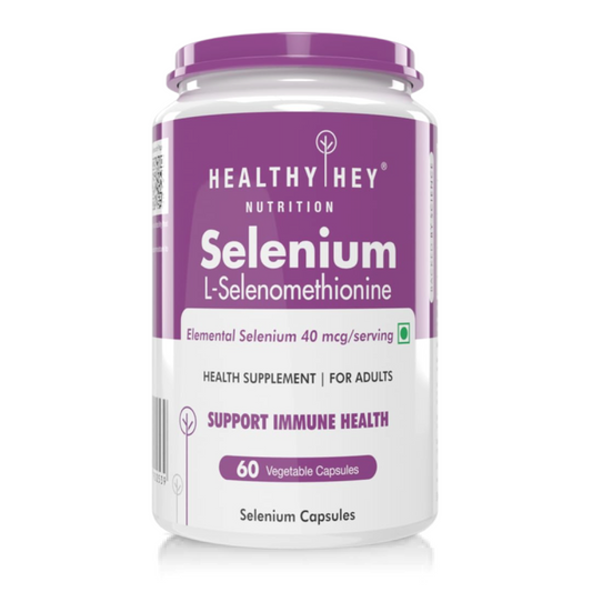 Zephivo HealthyHey Nutrition Selenium Capsules 40mcg - Superior Absorption - 60 Vegetarian Capsules
