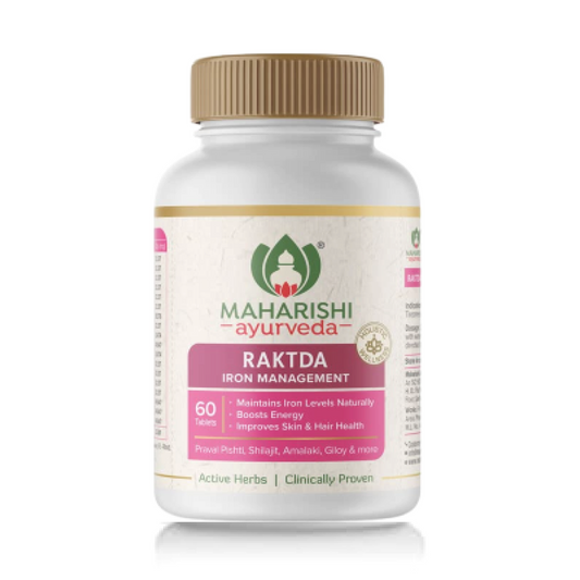 Zephivo Maharishi Ayurveda Raktda Iron Management Tablets For Men&Women | Ayurvedic Iron Supplement With Vitamin C&Calcium | Maintains Haemoglobin Levels | Boosts Energy | Improves Skin&Hair Health | 60 Tablets
