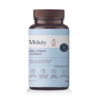 Zephivo Miduty Palak Notes Antarctic Fish Krill Oil - Triple Strength Omega 3 Capsule With Astaxanthin- Antioxidant - EPA & DHA - For Joints - Heart - Liver Krill Omega 3 Supplement 60 Softgel