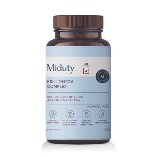 Zephivo Miduty Palak Notes Antarctic Fish Krill Oil - Triple Strength Omega 3 Capsule With Astaxanthin- Antioxidant - EPA & DHA - For Joints - Heart - Liver Krill Omega 3 Supplement 60 Softgel