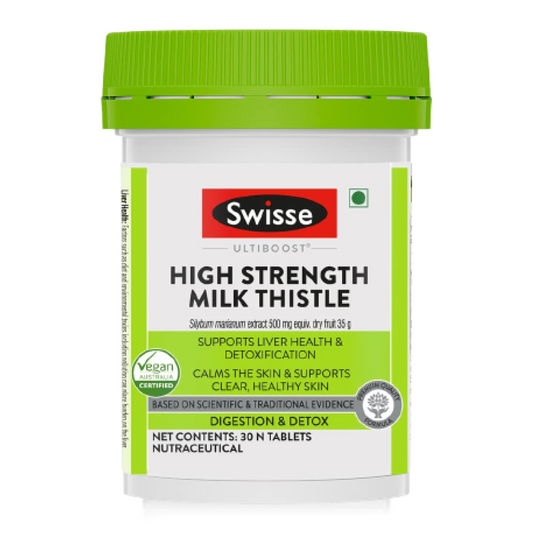 Zephivo Swisse High Strength Milk Thistle with 500mg (70:1) Milk Thistle Extract for Complete Liver Support, Alcohol Detox & Protection Against Fatty Liver - 30 Tablets (Highest Milk Thistle Content In Single Tab)
