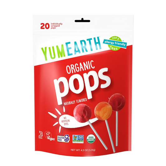 YumEarth Organic Lollipops, Assorted Flavors, 4.3 Ounce, 20 Lollipops - Allergy Friendly, Non GMO, Gluten Free, Vegan