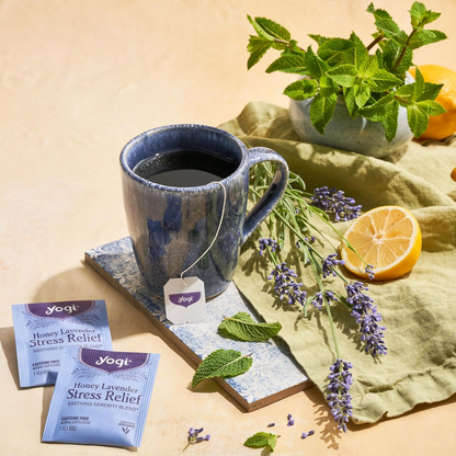 Yogi Tea, Stress Relief, Honey Lavender, Caffeine Free, 16 Tea Bags, 1.02 oz (29 g)