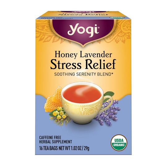 Yogi Tea, Stress Relief, Honey Lavender, Caffeine Free, 16 Tea Bags, 1.02 oz (29 g)