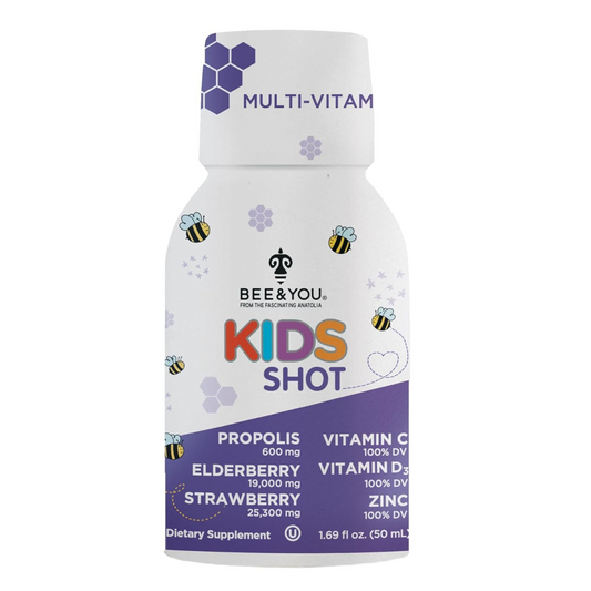 BEE and You Kids Immune Support Supplement, 100% Natural Propolis, Vitamin C, Elderberry, Raw Honey, Antioxidants, Alternative to Gummies, Great Taste, 1.69 fl. oz Each