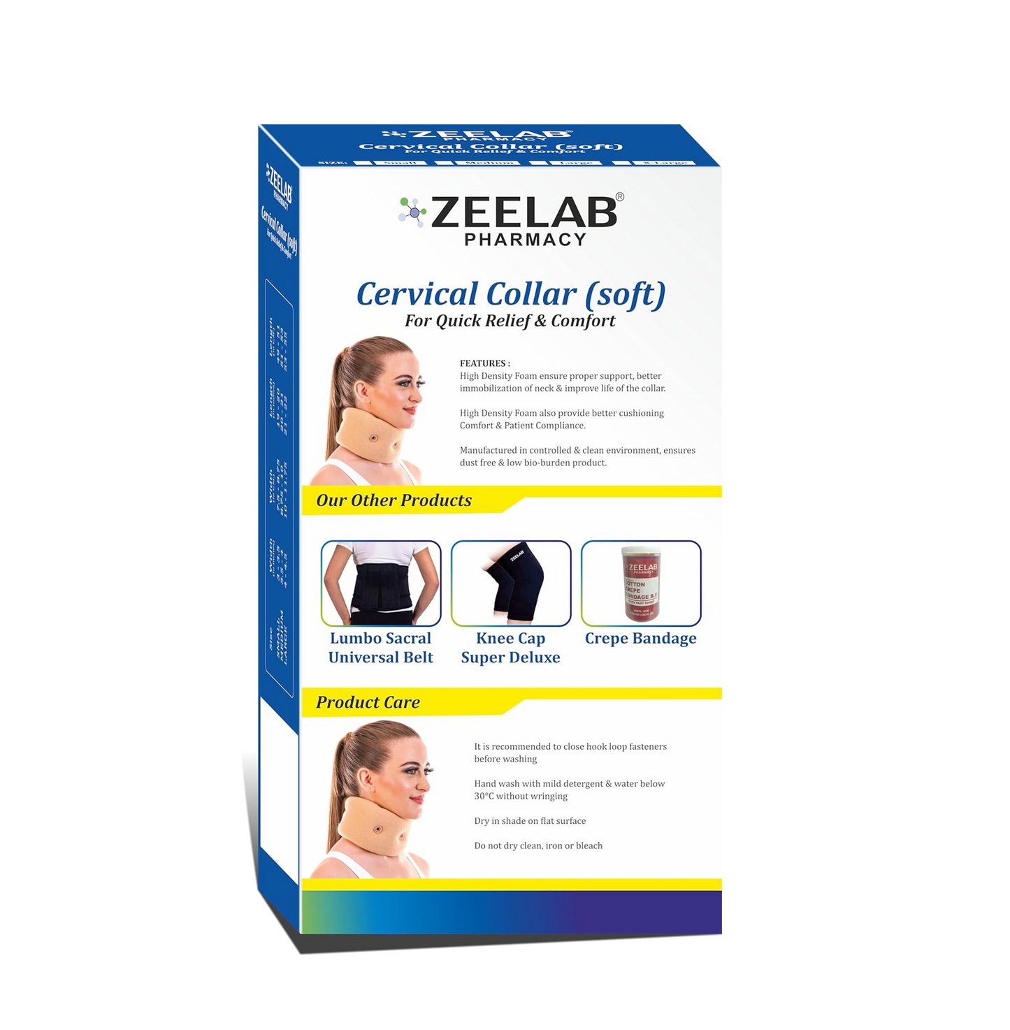 Zeelab Pharmacy cervical collar packaging on a white background