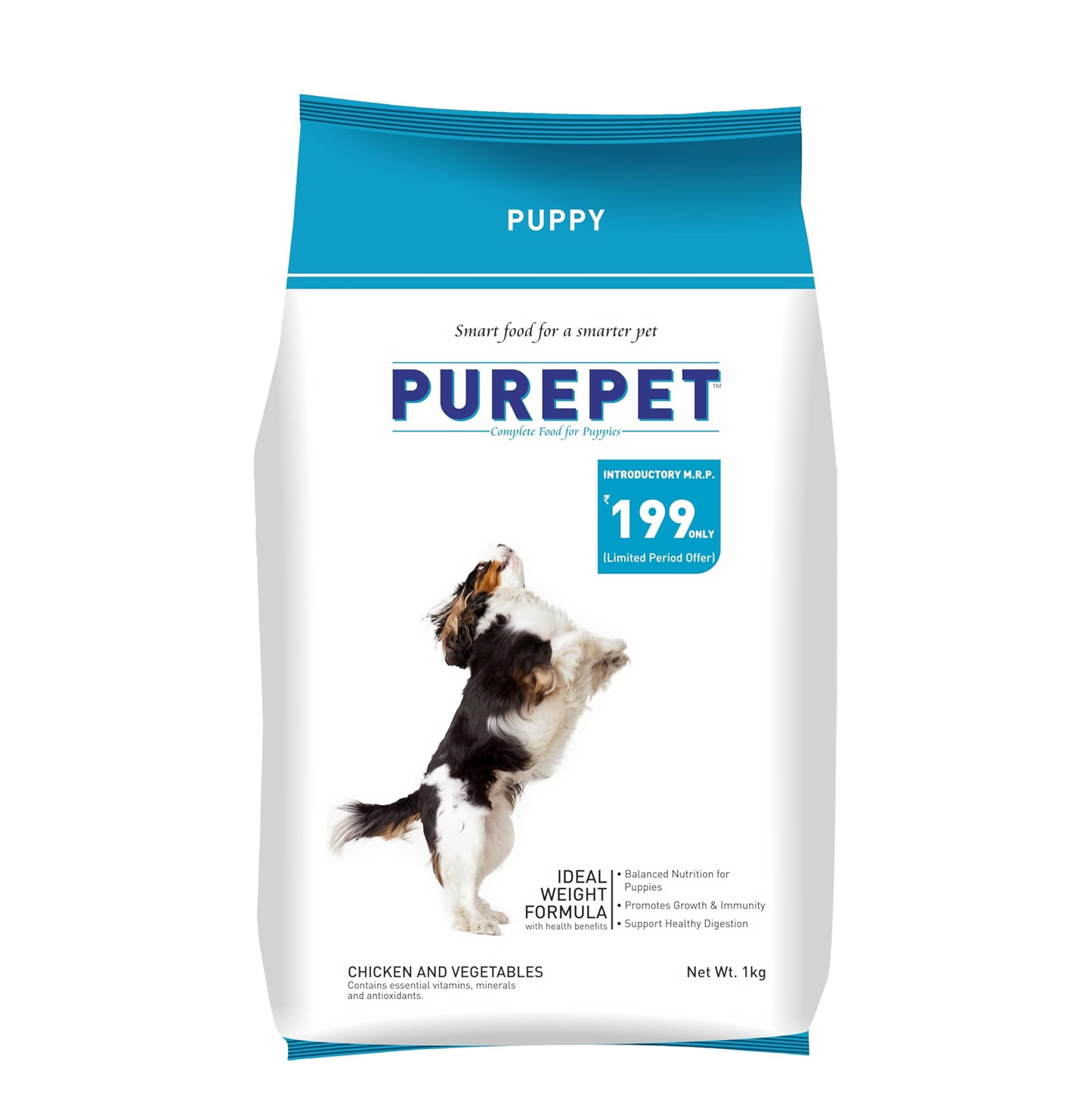 Purepet Puppy Dry Dog Food 1kg | Chicken & Vegetable Flavour | Promotes Health & Vitality | Immune Support | Healthy Digestion | Nutrient Rich
