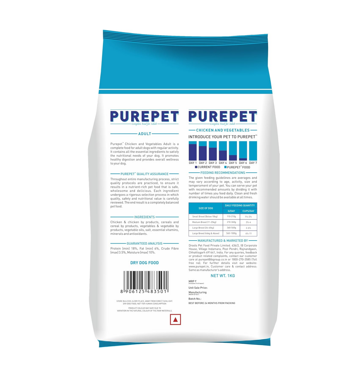 Purepet Adult Dry Dog Food 1kg | Chicken & Vegetable Flavour | Promotes Health & Vitality | Immune Support | Healthy Digestion | Nutrient Rich