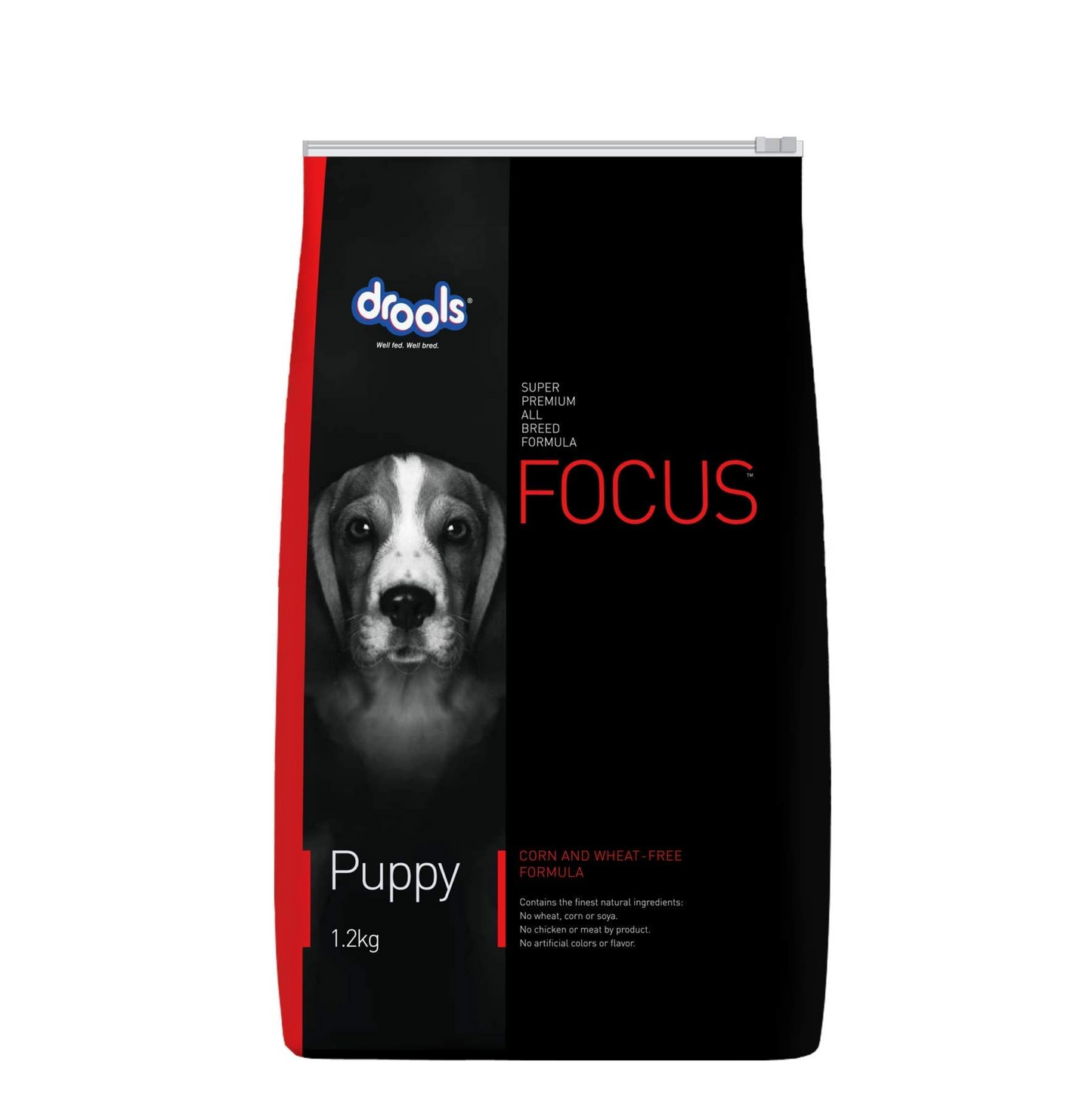 Drools Focus Premium Puppy Dry Dog Food 1.2kg Pack | Chicken Flavour | Growth & Intelligence | Digestive Health | Healthy Skin & Coat | Improves Immunity