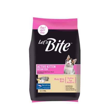 Let's Bite Active Kitten Dry Cat Food, 400 gm Pack