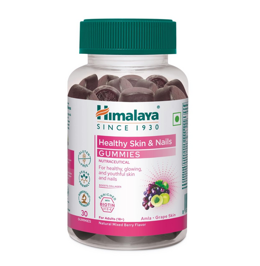 Himalaya Skin & Nail Health Gummies | Pack of 30 | For Healthy, Glowing, Youthful Skin & Nails | With 5 essential Vitamins|Gelatin-free Fruit based Gummies | 100% Vegetarian