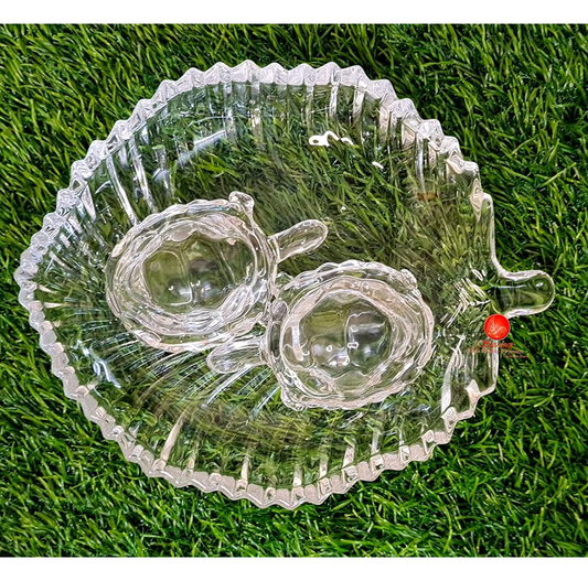 SAUDEEP INDIA Vastu Feng Shui Crystal Turtle Tortoise with Plate for Good Luck Feng Shui Tortoise Turtle (Turtle for Love)