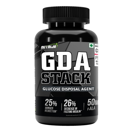 NutriJa GDA Stack | Berberine HCL 98% Standardized, Chromium, ALA, Botanicals and Enzyme |12 Ingredient Blend- 90 Capsules