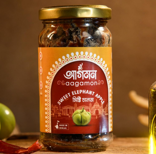 Aagamon Mishti Chalta Achar | 250g | Sweet Elephant Apple Pickle | Authentic Bengali Homemade Pickle | Handcrafted Traditional Recipe | Tangy & Sweet Taste