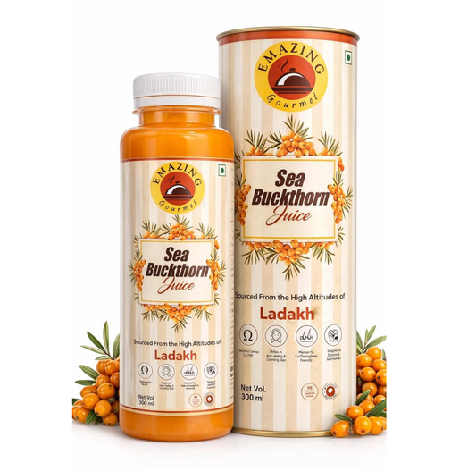 Emazing Gourmet Ladakh Sea Buckthorn Pulp Concentrate 300ml | Cold-Pressed | Makes 50 Glasses | Rich in Natural Vitamin C, Omega 3 6 7 9 & Antioxidants | Immunity, Skin Glow & Gut Health Support | Juice Sea Buckthorn