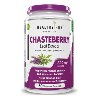 HealthyHey Nutrition Chasteberry Leaf Extract - 300mg per serving - 60 Vegetable Capsules