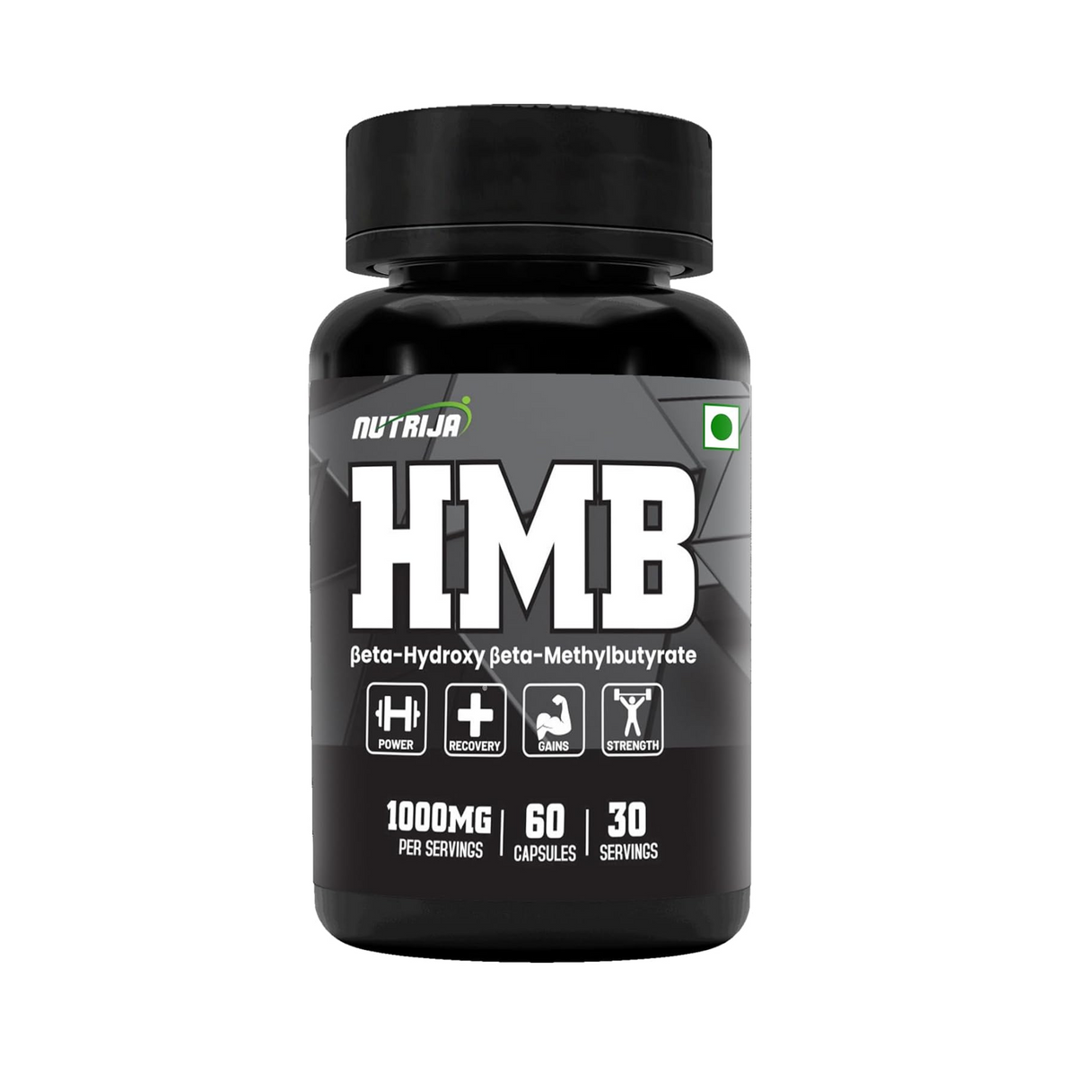 NutriJa HMB 1000MG Capsules | CaHMB Beta-Hydroxy Beta-Methylbutyrate Supplement | Supports Muscle Maintenance, Workout Recovery & Strength Training Routine - 60 Capsules