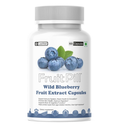 (LeeWell) Wild Blueberry Fruit Extract Supplement for Antioxidant, Eye & Brain Wellness- 60 Veg Capsules