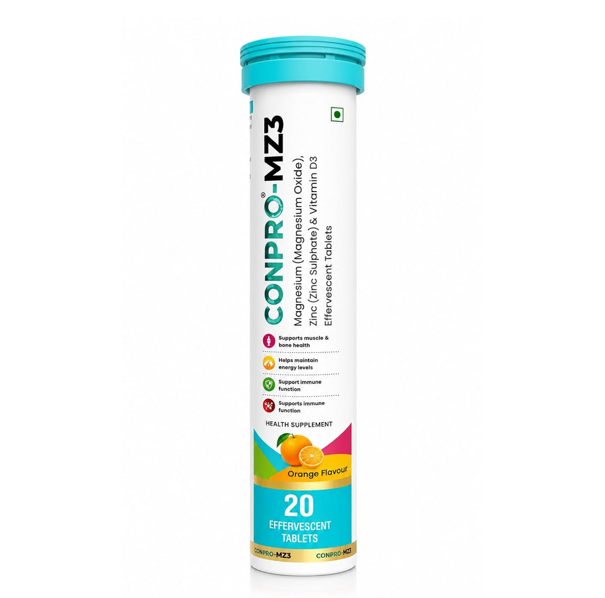 CONPRO MZ3 Magnesium, Zinc & Vitamin D3 Effervescent Tablets Orange